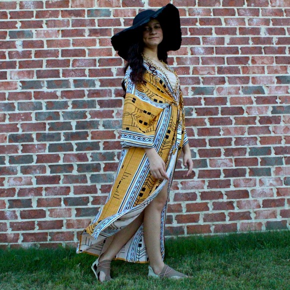 Tops - Bohemian Elegant self belted  Kimono/Dress tunic